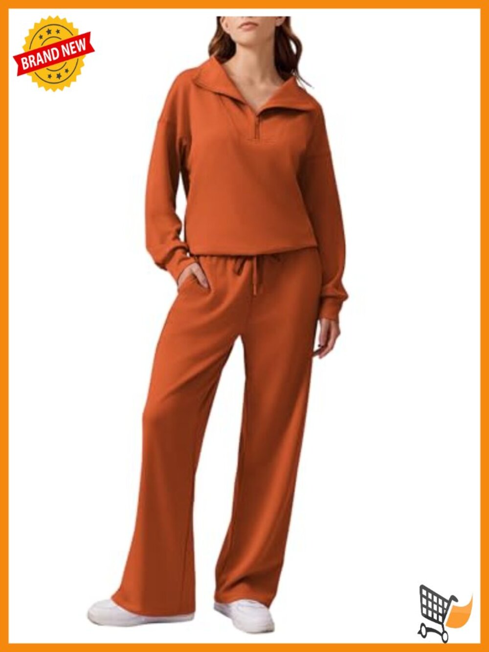 Women's 1/4 Zip Lounge Matching Set Sweatsuit Track Pants Joggers 2 Piece